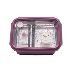 Lancheira Bento Box Inox com 2 Divisórias - Milky - Clingo