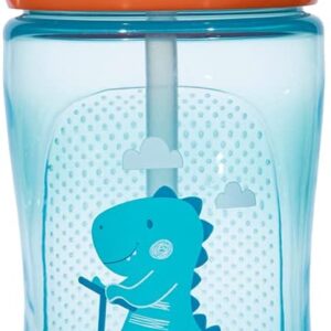 Garrafinha Infantil Dino Patinete 340ml Azul Buba