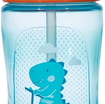 Garrafinha Infantil Dino Patinete 340ml Azul Buba