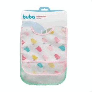 Kit com 2 babadores com bolso Passarinho - Buba