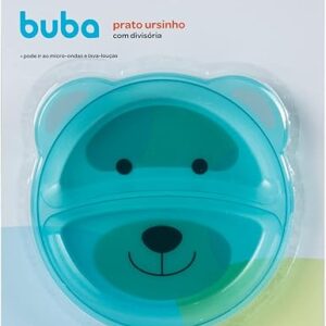 Pratinho Ursinho Com Divisória Azul - Buba