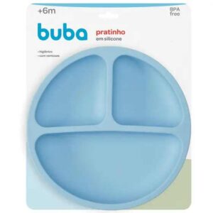 Pratinho em Silicone Com Ventosa Azul - Buba
