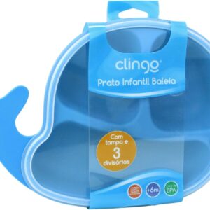 Prato Baleia com Tampa Azul - Clingo