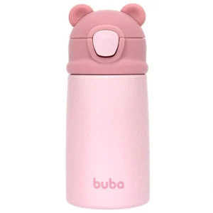Garrafa Térmica Buba Ursinho Rosa Parede Dupla c/ canudo 320ml