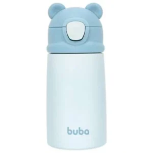 Garrafa Térmica Buba Ursinho Azul Parede Dupla c/ canudo 320 ml