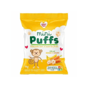 Snack Infantil Mini Puffs Banana e Cenoura - Nhami Mami - 15G (6m+)