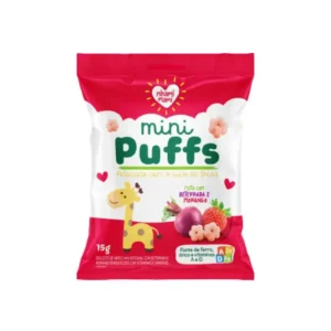 Snack Infantil Mini Puffs Beterraba e Morango - Nhami Mami - 15G (6m+)