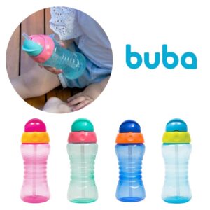 Garrafinha Fresh com canudo de silicone 300ml - Buba